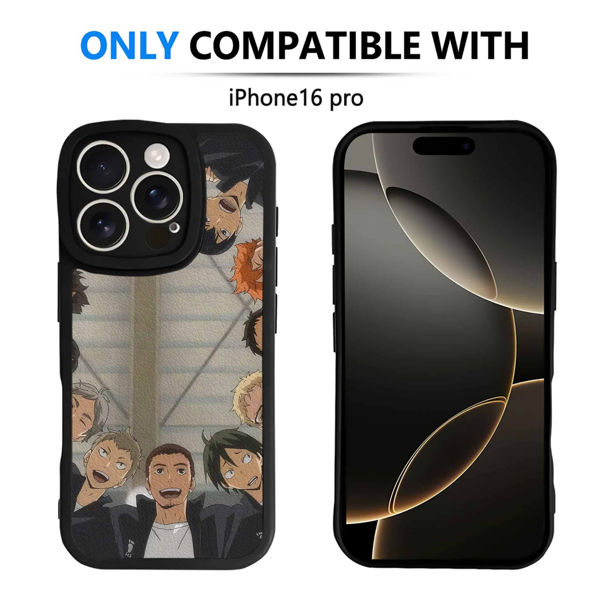 （画像用） ハイキュー!! Haikyu!! 【iPhone 16シリーズ対応】シリコンスマホケース（レザー調） 材質：シリコン